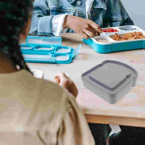 Garrafas de armazenamento 4 PCs Sandwich Box Recipientes quadrados tampas de vazamento Travel Lunch Air apertado lanche de criança pequena