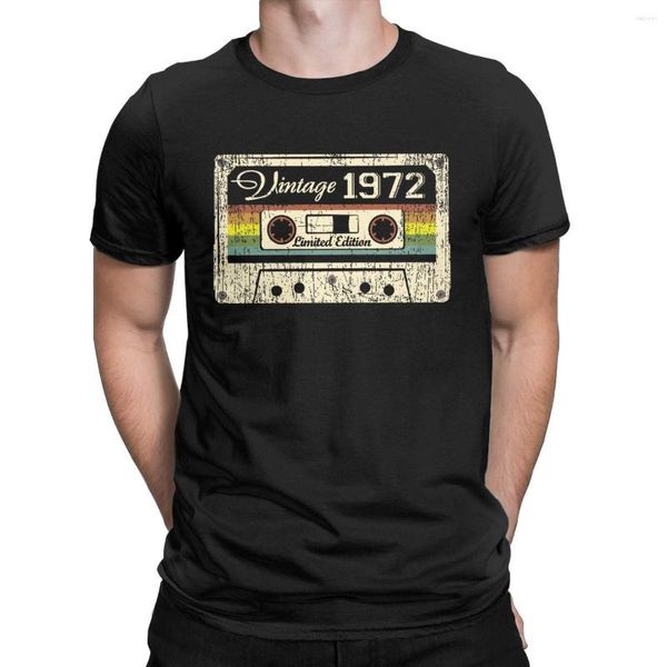 Herren T-Shirts Vintage 1972 Geburtstagsgeschenk Männer Shirt Altes T-Shirt Kurzarm T-Shirt Unisex Baumwolle T-Shirts Übergroße Streetwear