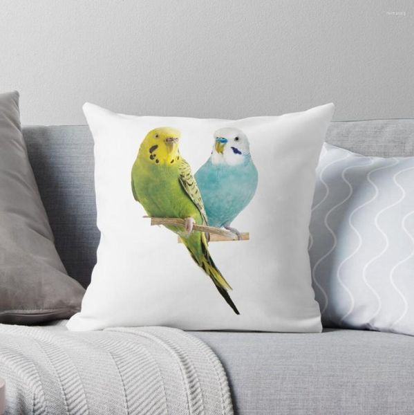 Cuscino Il Parrocchetto: Uccelli carini e minuscoli gettano una copertura decorativa per il divano, decorazioni per la casa, custodie natalizie