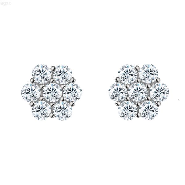 4.2ct Vvs Moissanite Orecchini a bottone Stile fiore Donna Uomo Bling Gioielli Cluster Orecchini Moissanite Diamante