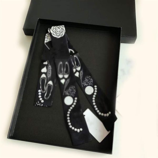 Шарф Очень мягкий высококачественный галстук-бабочка для волос, шелковая двойная атласная лента, многофункциональный модный шарф 120 7253j