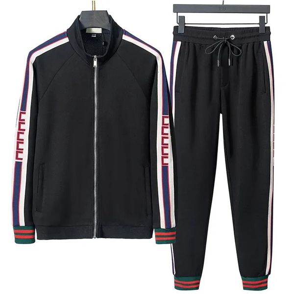 Fashion Joggers Herren-Trainingsanzüge, Briefdruck, Designer-Sportbekleidung, Herren-Trainingsanzug, Anzug, Jacke, Schuluniform, modischer Seitenstreifen, Paar, lässig, schmale Passform, Größe M-3XL