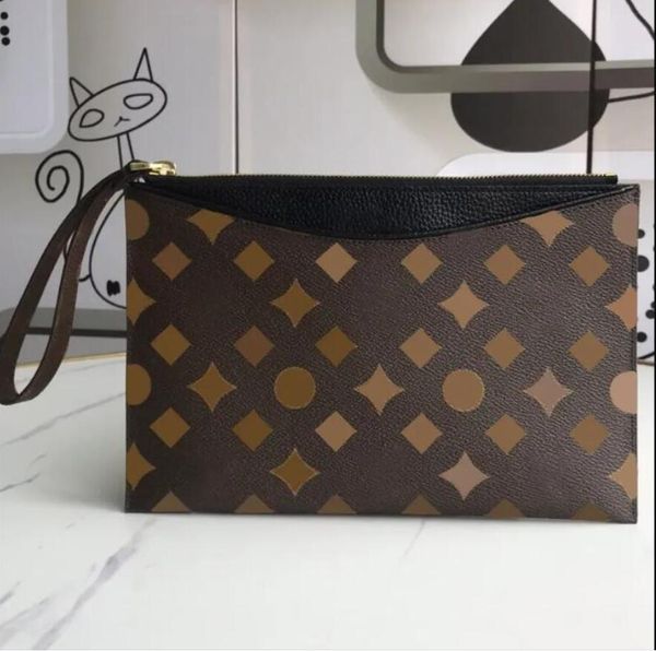 Bola de grife de luxo de couro real embreagem de pulverização Pallas Brazza Purse Homens Mulheres zíper iPad Mini Bolsas Bolsas de moeda Long Card Titular