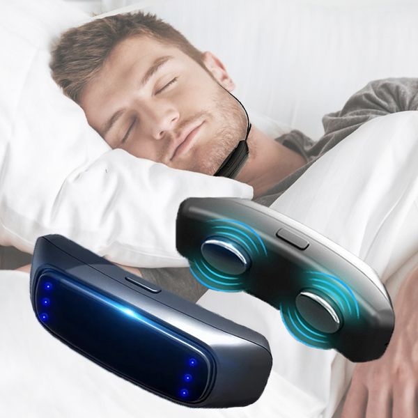 Masques de sommeil électrique intelligent anti-ronflement dispositif EMS Pulse Stop Snore portable confortable bien aide à l'apnée USB 230920