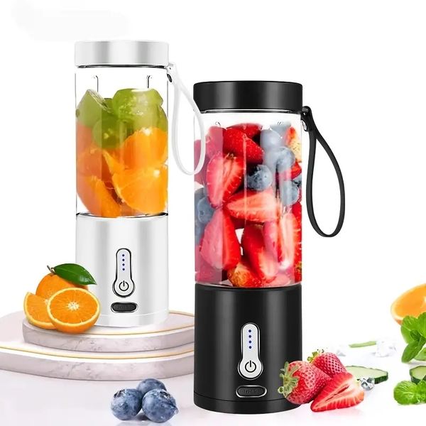 Copo espremedor portátil recarregável USB com 6 lâminas para smoothies e shakes - perfeito para viagens, academia, escritório e atividades ao ar livre