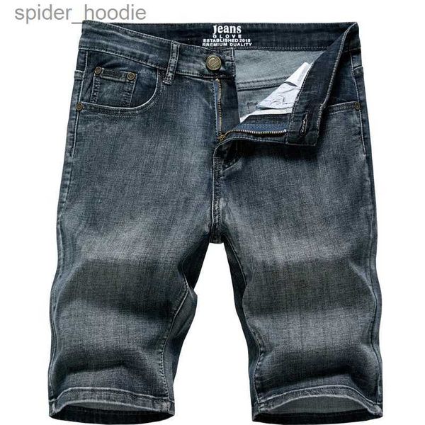 Männer Jeans 2023 Sommer Neue männer Denim Shorts Klassische Schwarz Blau Dünne Abschnitt Mode Schlanke Business Casual Jeans Shorts männliche Marke L230921