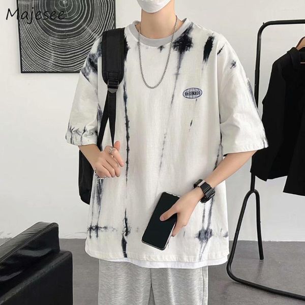 T-shirt da uomo T-shirt a maniche corte da uomo Tie Dye Trendy Harajuku Design ampio Casual Bello Abbigliamento interno Camisetas quotidiane Retro Prevalente