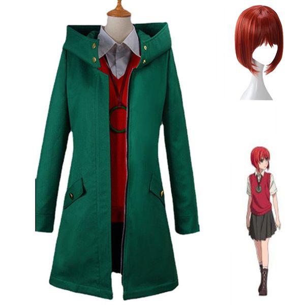 Anime Kostüme Anime Ancient Magus' Bride Chise Hatori Cosplay Kostüm Kapuzenmantel Windjacke Weste Hemd Rock Mann Frau Erwachsener Halloween-Anzug