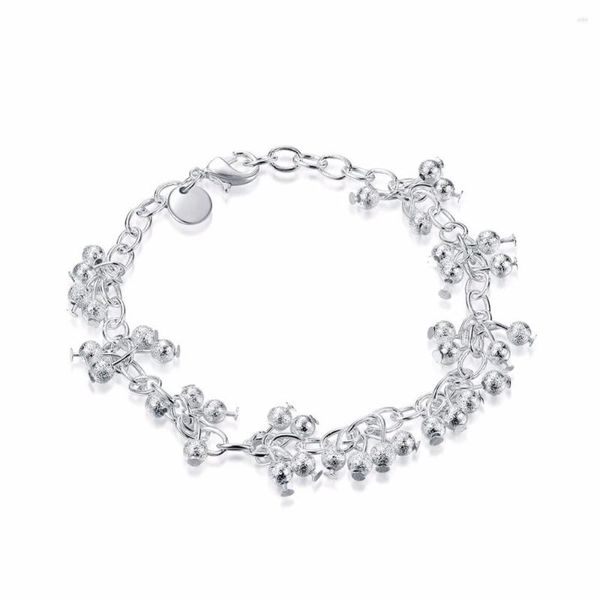 Charme Pulseiras Lekani Jóias Finas 925 Selo Prata Cor Mulheres Areia Uvas Beads Pulseira Bangles Para Amigo Presente