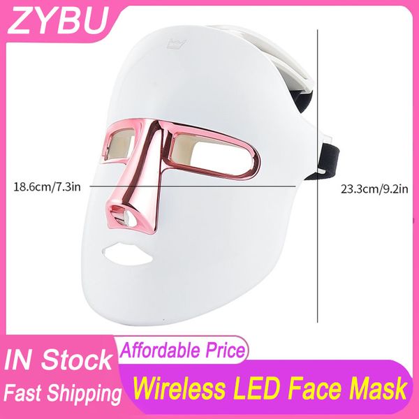 Sem fio 7 cores LED luz máquina de beleza PDT terapia máscara facial 7 cores rejuvenescimento da pele LED máscara facial clareamento da pele tratamento de acne anti envelhecimento