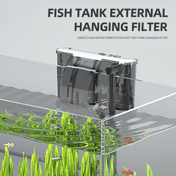 Filtration Heizung 110 V 220 V Aquariumfilter Wandmontiertes Aquarium Externes Gras Wasserdurchfluss einstellbar Geeignet für 30 80 cm 230921