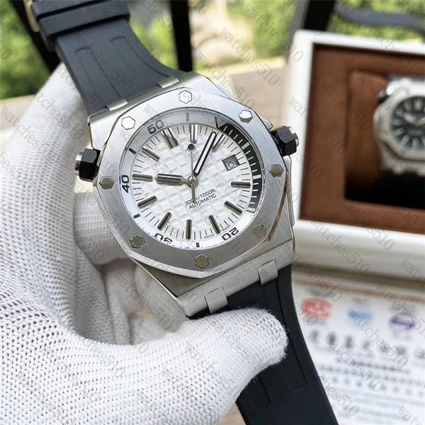 Мужские спортивные часы из нержавеющей стали с большим циферблатом и резиновым ремнем, часы высокого качества, автоматические механические водонепроницаемые наручные часы2754