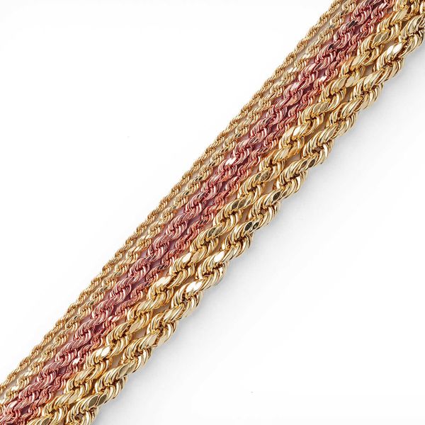 Herren Halskette 10K 14K 18K 24K Reines Gold Seil Hip Hop Kette Modeschmuck Design 3 Farben