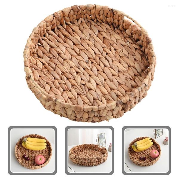 Conjuntos de louça tecido cesta de frutas brinquedo organizador servindo desktop mesa suporte armazenamento sundries água jacinto criativo