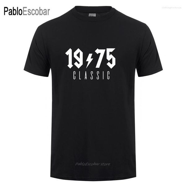 Homens camisetas Mans em 1975 Camisa Homens Algodão O-pescoço Manga Curta Idade Clássica T-shirt Presente de Aniversário Camiseta Tops Tee