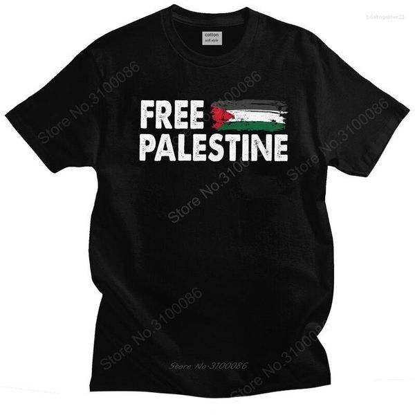 Magliette da uomo Bandiera della Palestina Camicia araba da uomo Maglietta in puro cotone Maglietta casual Maglietta patriottica palestinese a maniche corte