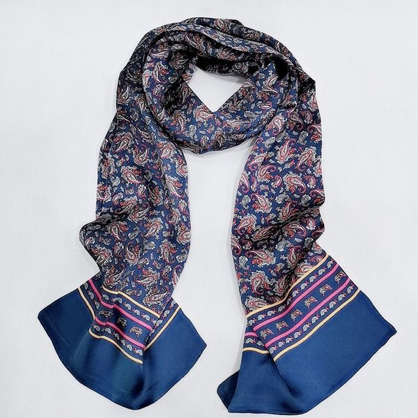 Шарфы DANKEYISI, натуральный шелковый шарф, мужской шелковый шарф, осень-зима, мужской теплый длинный шелковый шарф высокого качества, двойной слой 230920