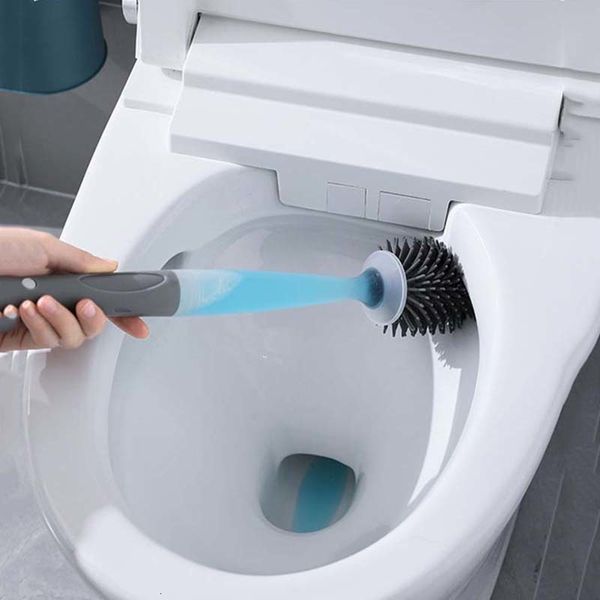 Suportes de escovas de toalete de silicone escova de toalete para acessórios de banheiro adicionar escova de toalete detergente ferramentas de limpeza montadas na parede casa acessórios de banheiro conjuntos 230921