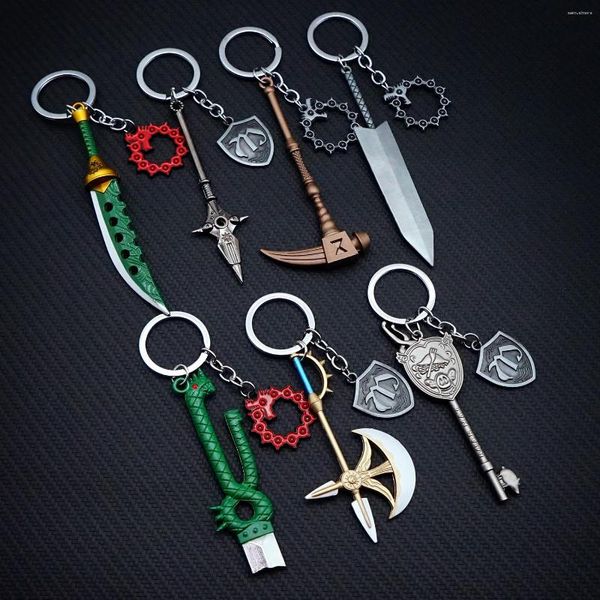 Portachiavi I Sette Peccati capitali Portachiavi Meliodas Escanor Nanatsu No Taizai Ascia Portachiavi Portachiavi Anime Accessori Anello per auto