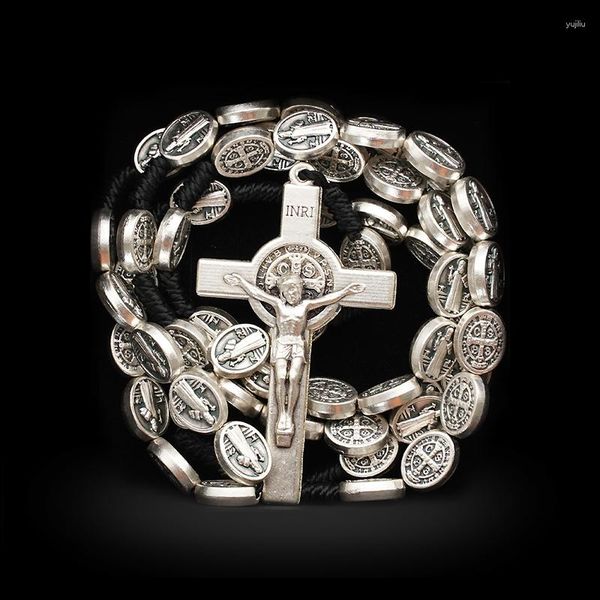Strang Legierung Armband St. Benedikt Rosenkranz Jungfrau Maria