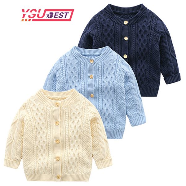 Jacken Strickjacke Baby Pullover Gestrickte Jungen Mädchen Kleinkind Solide Handgemachte Säugling Einreiher Kinder geboren Kleidung 230920