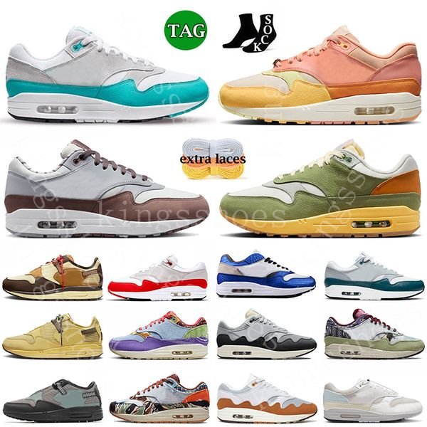 Classic 1 Running Shoes Designer One 87 Men Women Patta Blue Gale Cactus laranja Frost Barroce Brown Anniversary Royal Red Trainer Sneakers Tamanho EU36-47