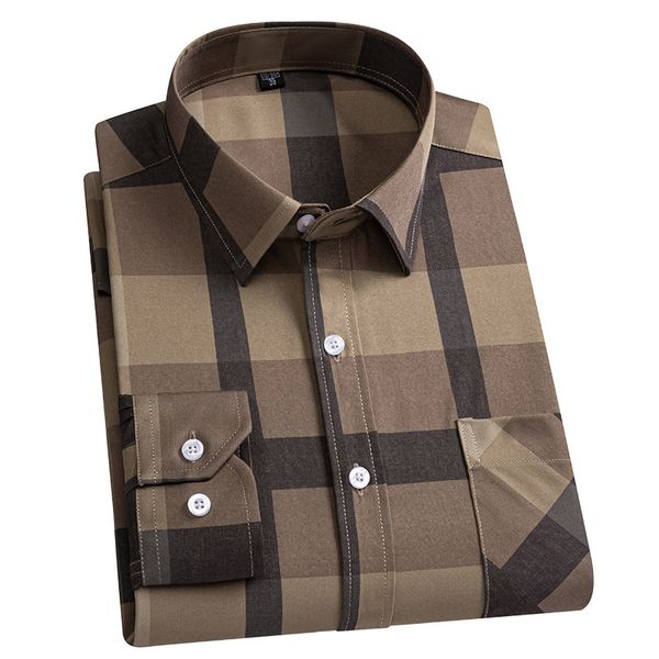 Camicie casual da uomo Camicia elegante a maniche lunghe liscia e morbida di lusso di qualità, non stirata, di design, con bottoni formali da uomo d'affari 230921