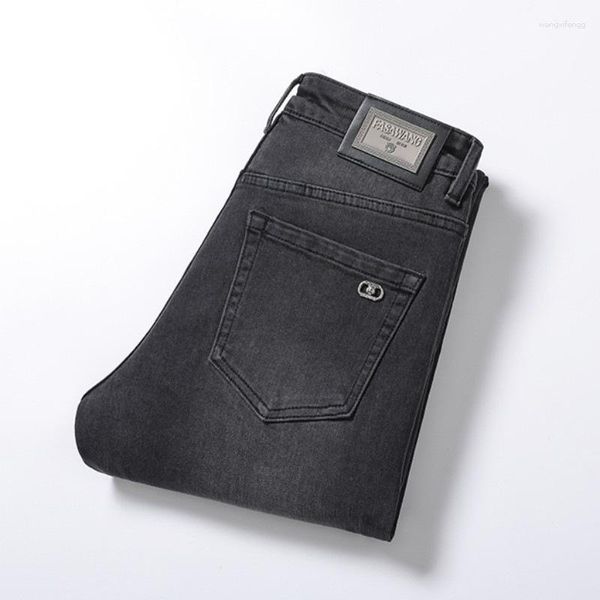 Jeans masculinos calças masculinas 2023 negócios casual algodão calças retas clássico moda estiramento magro roupas masculinas