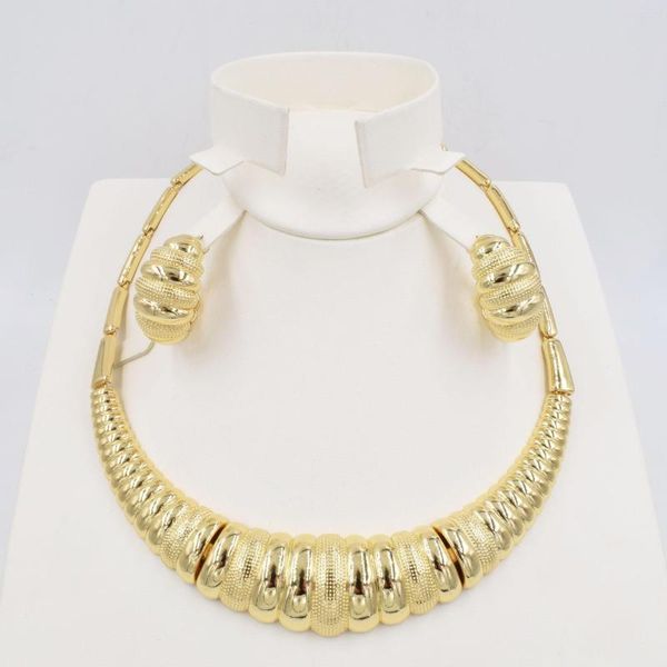 Halskette Ohrringe Set hochwertige Mode Dubai Schmuck nigerianische Hochzeit afrikanische Perlen Parure Bijoux
