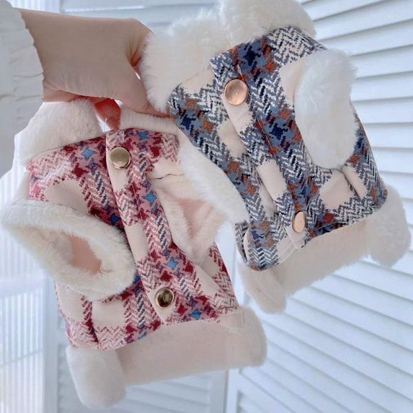 Vestuário para cães Inverno Casaco Quente Casaco de Pele Cães Casaco Roupas para Animais de Estimação para Pequena Tração Média Teddy Bichon