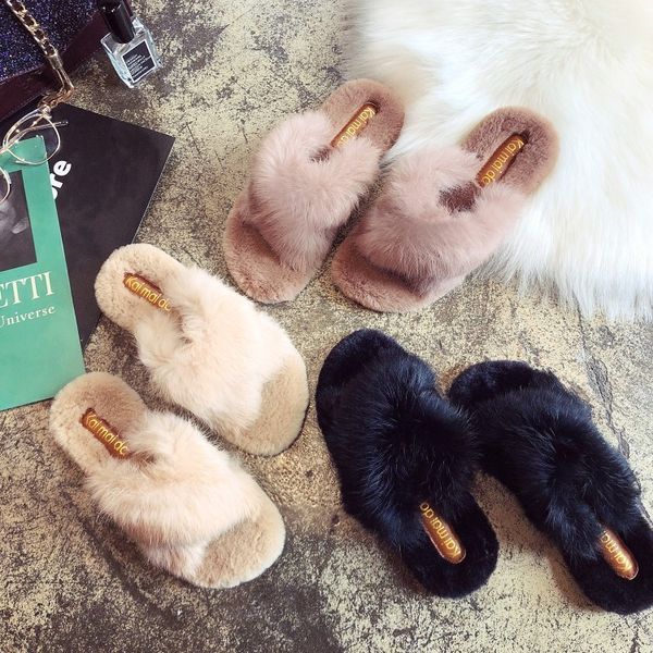 Chinelos inverno mulheres casa faux fur moda sapatos quentes mulher deslizamento em apartamentos feminino slides aconchegante casa peludo 230921