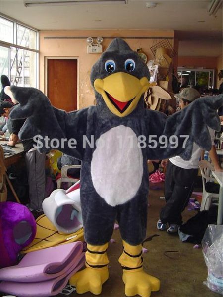 Hot venda popular novo estilo adulto pássaro preto halloween mascote de animal vestido sofisticado traje de traje de traje grátis