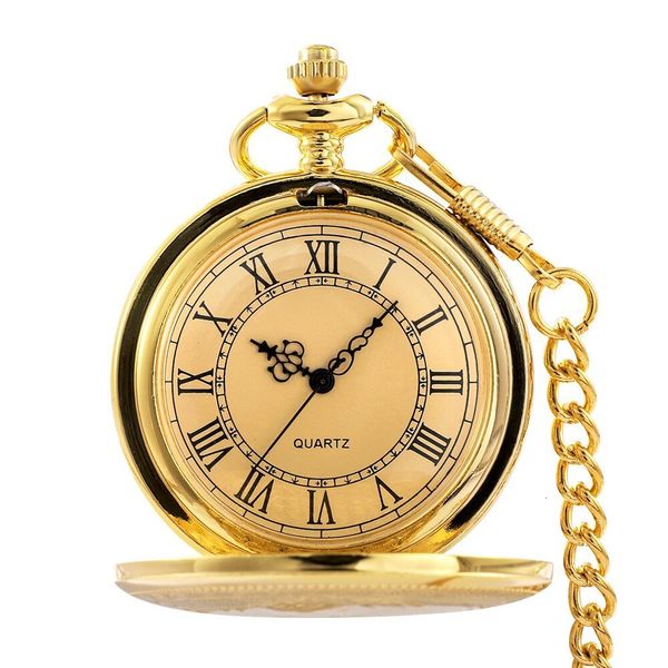 Orologi tascabili antichi vapore Vintage Roman Numerals Quarzo Watch Multicolor Case Necklace Clock Chain Men 230921