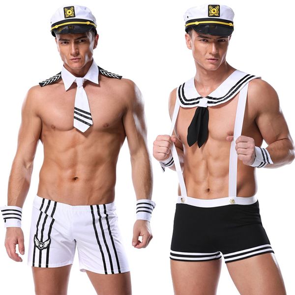 Costumi Catsuit Multiplo Uomo sexy Vestito da marinaio Dottore Poliziotto Prigioniero Fante Costume Tutina erotica Cosplay Fancy Party Dress San Valentino