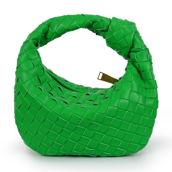 Зеленые дизайнерские сумки, роскошная женская вечерняя сумка Jodie, мини-женская натуральная кожа, женская тканая сумка на плечо с узлом, винтажная деловая однотонная сумка xb068