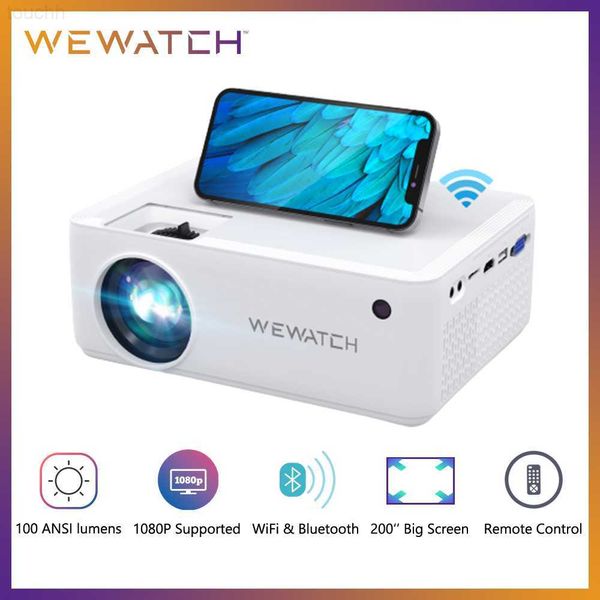 Projetores WEWATCH V10 8500Lumens LED Projetor portátil Nativo 1280 * 720 HD 1080P Suportado Home HDMI Theatre Mini Projetores de filmes ao ar livre L230923