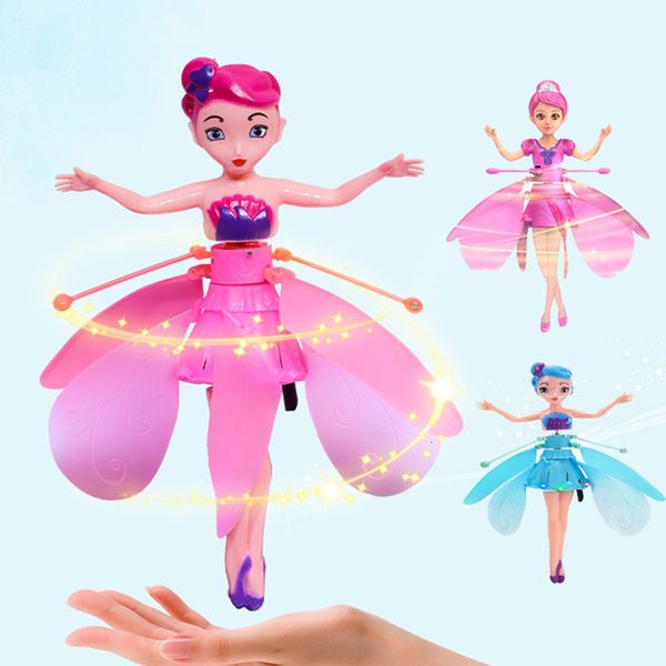 ElectricRC Aircraft Magic Flying Fairy Princess Boneca Brinquedos Sky Dancers Flying Butterfly Pixie Dolls Infravermelho Controle de Indução Brinquedo para Meninas Kid Presente 230921