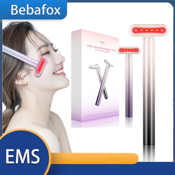 Dispositivi per la cura del viso 4 in1 Microcorrente EMS Red Ligh Fade Eye Line Magic LED Dark Circle Wand Therapy Dispositivo di bellezza a infrarossi Strumento per la cura della pelle 230920