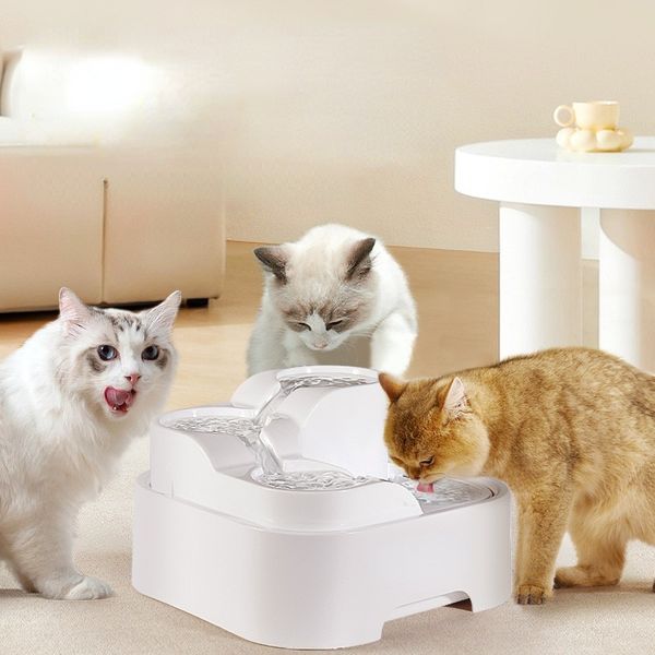 Fontana per gatti, distributore automatico di acqua per cani con fontana per animali domestici da 2 litri con design della finestra trasparente super silenzioso - Ideale per gatti, cani e diversi animali domestici - Lavabile in lavastoviglie