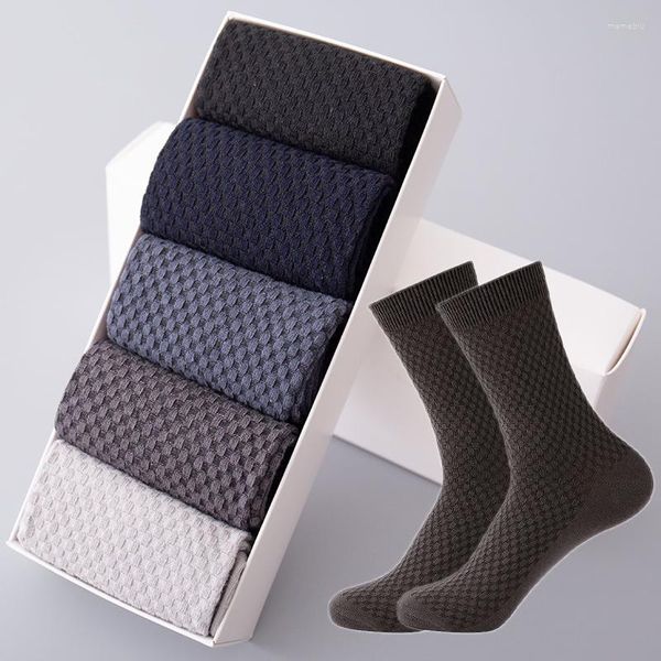 Herrensocken, 10 Paar, Bambusfaser, einfarbig, mittlere Röhre, atmungsaktiv, lässig, Business-Socke, Männer, langlebig, elastisch, schweißabsorbierend, männliche Socken