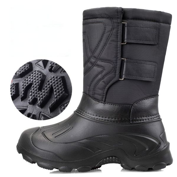 Botas de chuva de inverno botas de neve impermeáveis ao ar livre botas de chuva de segurança de pesca masculina mais botas de inverno de veludo sapatos de plataforma 230920