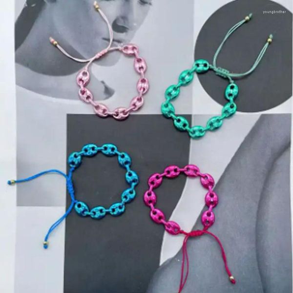 Braccialetti a maglie Gli Stati Uniti Chicchi di caffè Catena di gioielli Fatta a mano regolabile Hip Hop Regalo per bambini Stile di festa