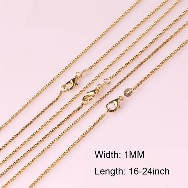 Ganze 10 PCS Fashion Box Chain 18K vergoldete Ketten Charm Gliederketten Halskette Schmuck mit hochwertigen Karabinerverschlüssen 16-2262G