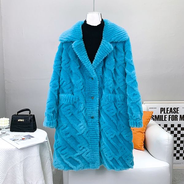 Pelliccia da donna Pelliccia sintetica Lady Girl 100% pelliccia di lana Cappotto lungo caldo Cappotto invernale in shearling di pecora femminile JT3256 230920