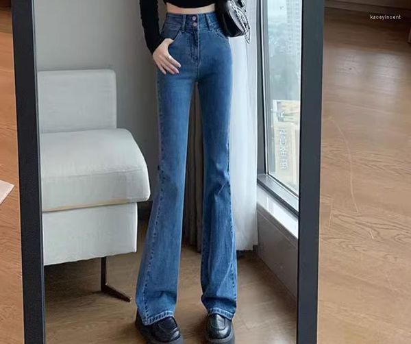 Damenjeans N6566 High Waist Micro Flare für Caprihosen mit Sinn für Design