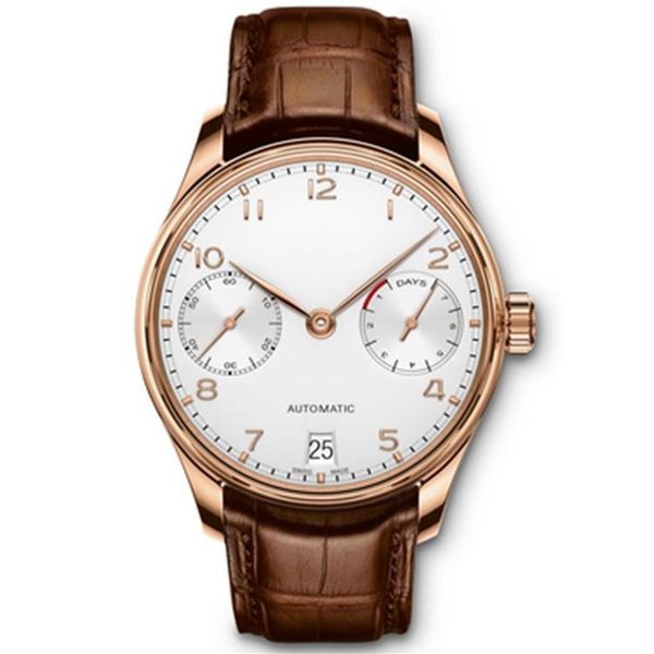 Nuovo marchio Watch Man Automatic Watchs Leather Strap Men orologio da polso orologio meccanico con funzione di riserva di potenza 0542729