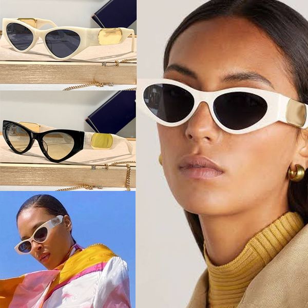 Designer 1:1 Occhiali da sole UV400 Party Beach Concert Irregolare Cat Eyes Frame Adatto a forma del viso Cool Women Side Metal Symbol FOL029 Moda Uomo