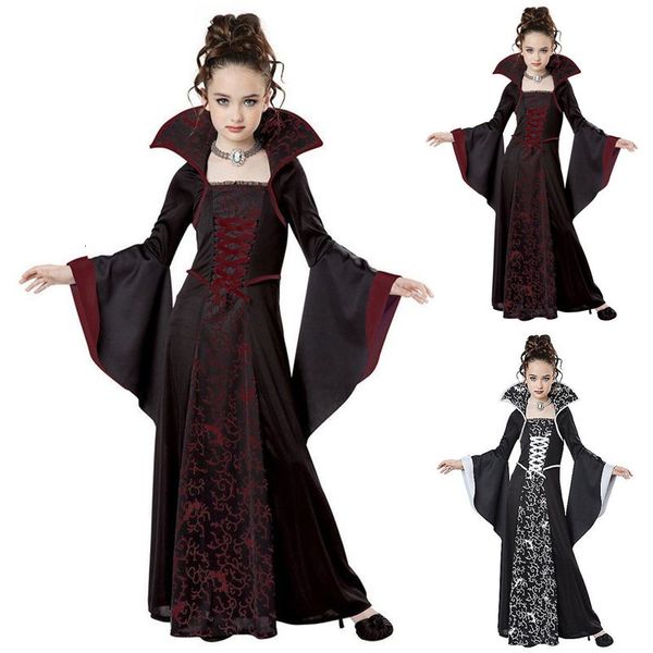 Vestidos da menina traje de halloween para crianças halloween fantasia traje meninas bruxa cosplay crianças desempenho roupas para festa 230920