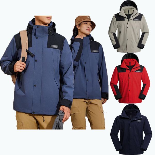 Casaco de inverno à prova de vento Racecoat Homens Jaqueta Moda Casual Engrossado Jaqueta Quente Duas Peças Casaco de Esqui de Inverno e Montanhismo Designer Logotipo da Marca Esportes ao Ar Livre C