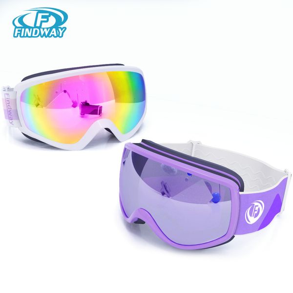 Лыжные очки Findway Kids Mask Anti UV Fog OTG, совместимые со шлемом для сноуборда, зимние виды спорта 230920